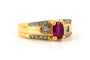 Bague 51 Bague contemporaine en or jaune, rubis et diamants 58 Facettes 23857