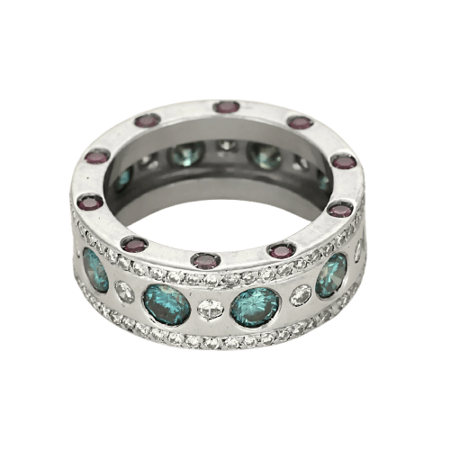 Bague 53 Bague jonc en or gris 18K et diamants traités 58 Facettes B260360