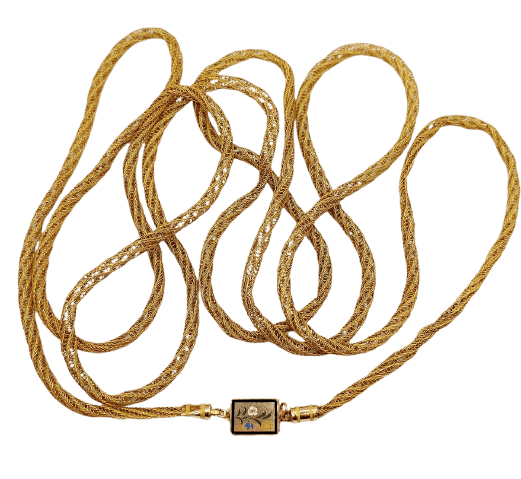 Collier Sautoir géorgien en or 18k, mailles cannetille 58 Facettes A07527