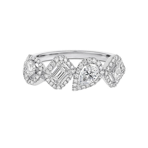 Bague 53 Teide - Bague en or blanc et diamants 58 Facettes GBR1067WG