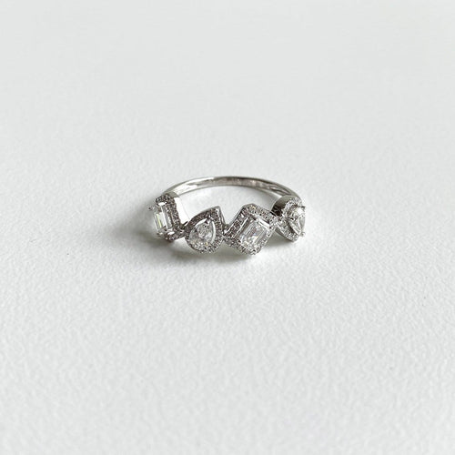Bague 53 Teide - Bague en or blanc et diamants 58 Facettes GBR1067WG