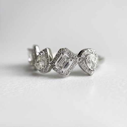 Bague 53 Teide - Bague en or blanc et diamants 58 Facettes GBR1067WG