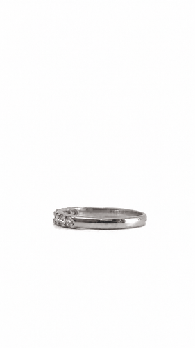 Bague 54 Demi-alliance en or gris 18K et diamants 58 Facettes LP 1075/ANNB