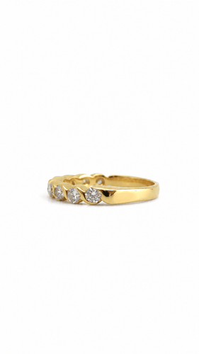 Bague 51 Demi-alliance - Bague en or jaune 18K et diamants 58 Facettes LP 1570/AUNB