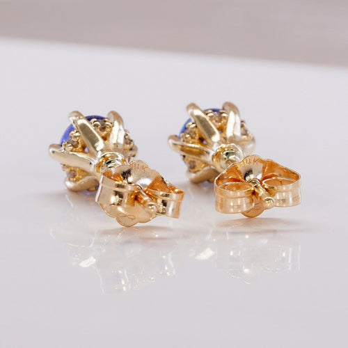 Boucles d'oreilles Boucles d'oreilles en or jaune, tanzanites et diamants 58 Facettes E0027