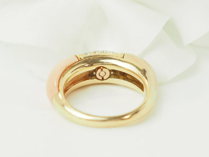 Bague 54 Van Cleef & Arpels Philippine - Bague en or jaune, diamants et corail 58 Facettes 33591