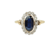 Bague 54.5 Bague Pompadour en or jaune, saphir de Verneuil et diamants 58 Facettes 33562
