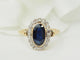 Bague 54.5 Bague Pompadour en or jaune, saphir de Verneuil et diamants 58 Facettes 33562