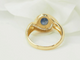 Bague 54 Bague vintage en or jaune 18 carats, saphir de Ceylan et diamants 58 Facettes 33549