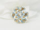 Bague 52 Bague fleur en or jaune et aigues-marines 58 Facettes 33558