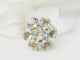 Bague 52 Bague fleur en or jaune et aigues-marines 58 Facettes 33558