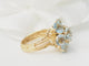 Bague 52 Bague fleur en or jaune et aigues-marines 58 Facettes 33558