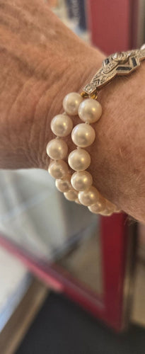 Bracelet Art déco - Bracelet en or 18 ct, platine, saphirs, diamants et perles 58 Facettes 1