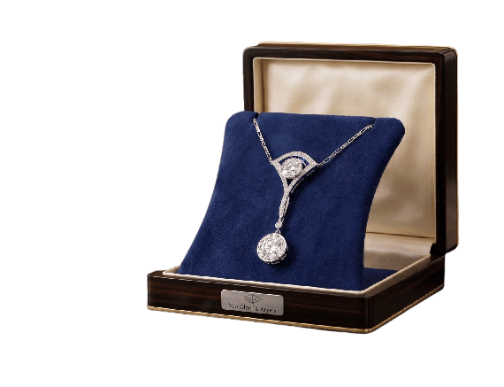 Collier Van Cleef & Arpels - Collier Négligée Art déco en platine, diamants et onyx 58 Facettes D17