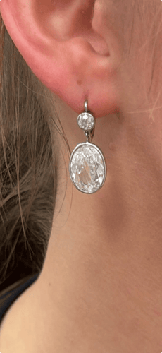 Boucles d'oreilles Belle Époque - Boucles d’oreilles en platine, or et diamants GIA 11,93 ct 58 Facettes C14