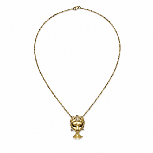 Collier Collier vintage visage en or jaune et diamants 58 Facettes 1.0000965/1