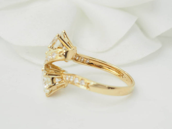 Bague 52 Toi et Moi - Bague en or jaune et diamants 58 Facettes 33541