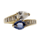 Bague 55 Bague toi et moi serpent en or 18k, diamant poire et saphir 58 Facettes A07351