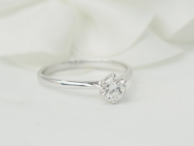 Bague 58 Solitaire - Bague en or blanc et diamant 0,50 ct 58 Facettes 33535