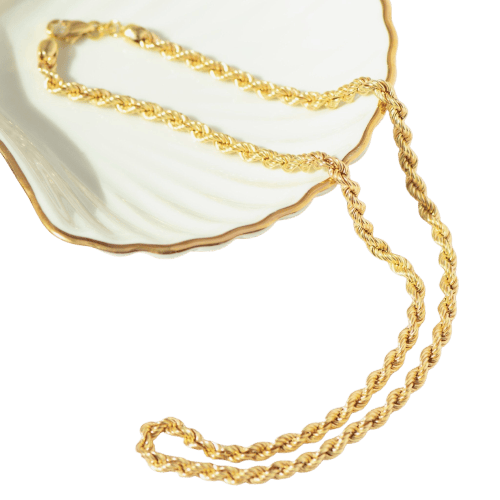 Collier Collier maille corde en or jaune 750, 45 cm 58 Facettes