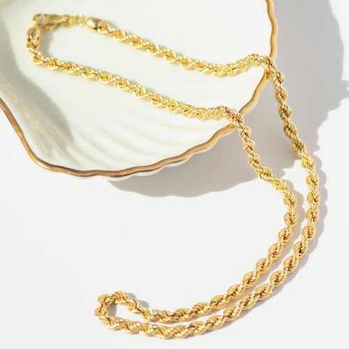 Collier Collier maille corde en or jaune 750, 45 cm 58 Facettes