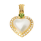 Pendentif Pendentif cœur en or jaune 750, perle Mabé, péridot et diamants 58 Facettes HJ250268