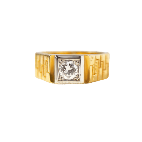 Bague 56 Bague solitaire en or jaune 585 et diamant 0,49 ct 58 Facettes
