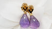 Boucles d'oreilles Boucles d’oreilles pendantes en or jaune, améthystes briolettes et diamants 58 Facettes 30346