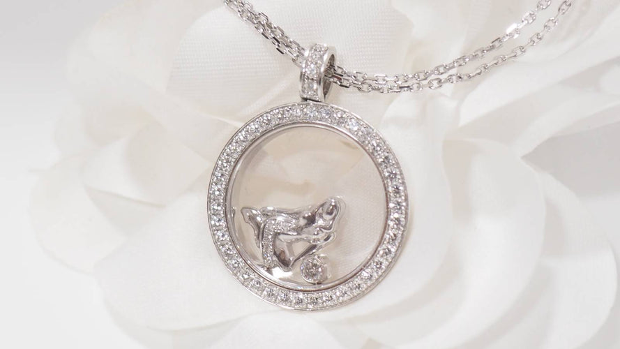 Collier Chopard Happy Diamonds - Collier en or blanc et diamants 58 Facettes 32004