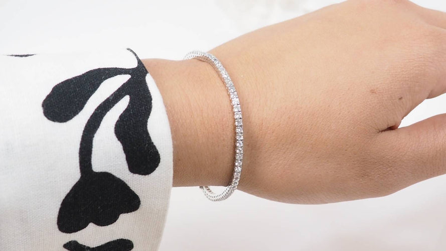 Bracelet Bracelet rivière en or blanc et diamants 2,50 ct 58 Facettes 32430