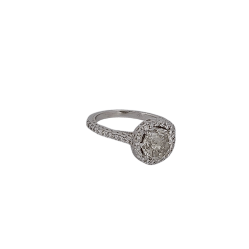 Anel em ouro branco e diamantes 