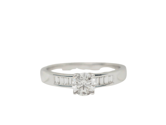 Bague 54 Solitaire - Bague en or blanc et diamants 58 Facettes 24474