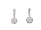 Boucles d'oreilles Dormeuses anciennes - Boucles d'oreilles en or blanc et diamants 58 Facettes 32108