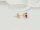 Boucles d'oreilles Puces d'oreilles en or jaune et rubis 58 Facettes BORub