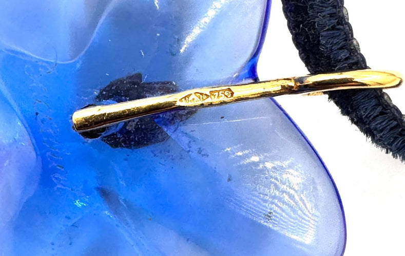 Collier Baccarat Hortensia - Collier en or 18 carats et cristal bleu saphir 58 Facettes 260146