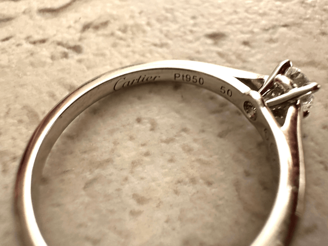 Bague 50 Cartier 1895 - Bague solitaire en platine et diamant 58 Facettes Cartier 021