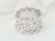 Bague 50 INEDT Op'art - Bague ajourée en or blanc et diamants 58 Facettes 33437