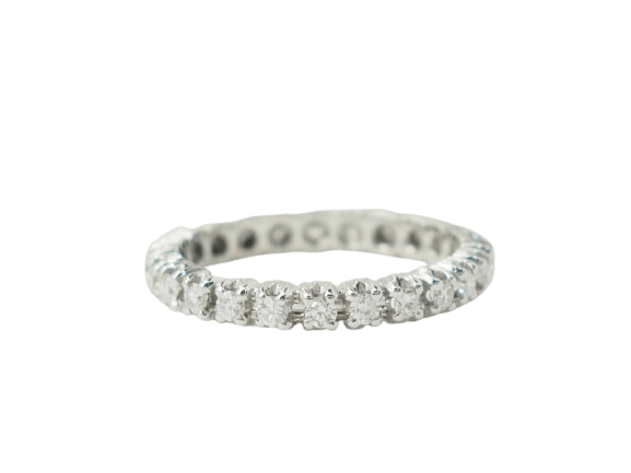 Bague 53 Alliance américaine - Bague en or blanc et diamants 0,75 ct 58 Facettes 33427