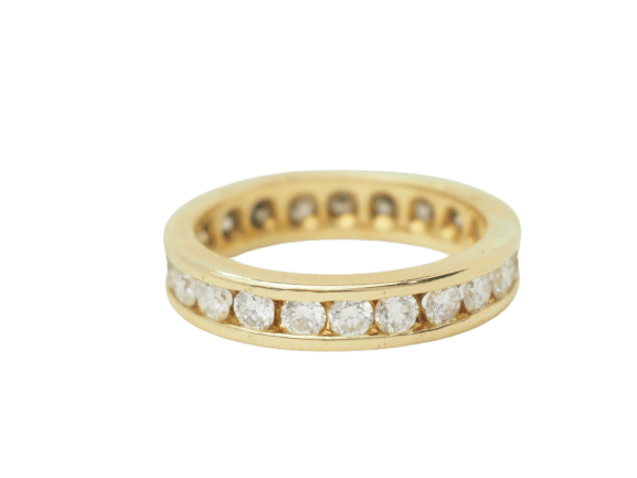 Bague 53.5 Alliance tour complet en or jaune et diamants 1,32 ct 58 Facettes 33441