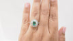Bague 54 Bague double entourage en or bicolore, émeraude et diamants 58 Facettes 32849
