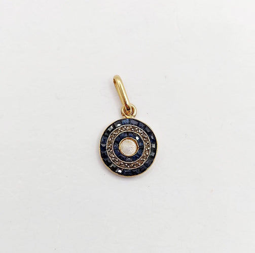 Pendentif Pendentif Art déco en or 18k, perle, diamants et saphirs 58 Facettes A07462