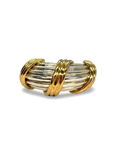 Bague 51 Hermès - Bague vintage en or 18K et argent 58 Facettes 2044