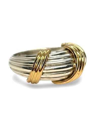 Bague 51 Hermès - Bague vintage en or 18K et argent 58 Facettes 2044
