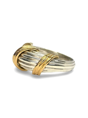 Bague 51 Hermès - Bague vintage en or 18K et argent 58 Facettes 2044