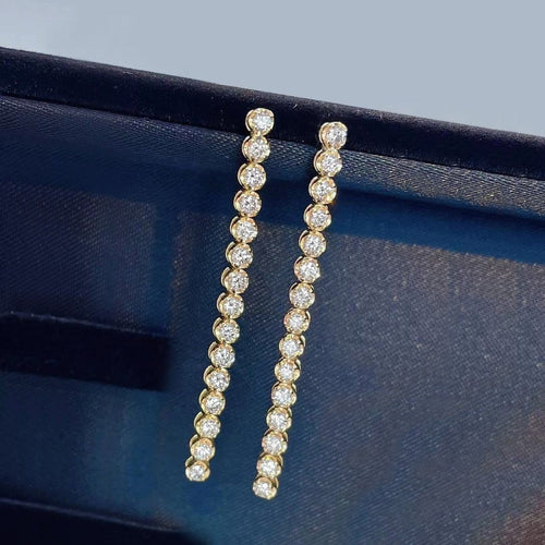 Boucles d'oreilles Disco - Boucles d'oreilles tennis en or 18K et diamants 58 Facettes GER1341YG