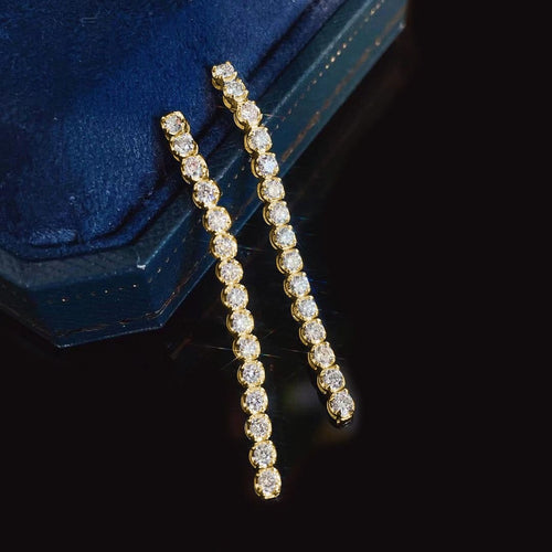 Boucles d'oreilles Disco - Boucles d'oreilles tennis en or 18K et diamants 58 Facettes GER1341YG