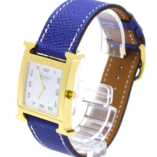 Hermès Heure H - Montre quartz en acier et cuir 58 Facettes x96jfl8qds
