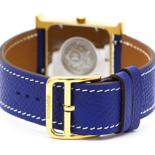 Hermès Heure H - Montre quartz en acier et cuir 58 Facettes x96jfl8qds