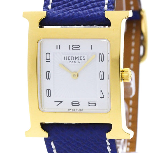 Hermès Heure H - Montre quartz en acier et cuir 58 Facettes x96jfl8qds