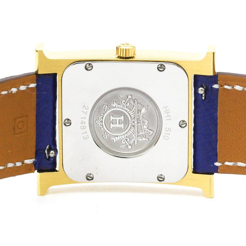 Hermès Heure H - Montre quartz en acier et cuir 58 Facettes x96jfl8qds